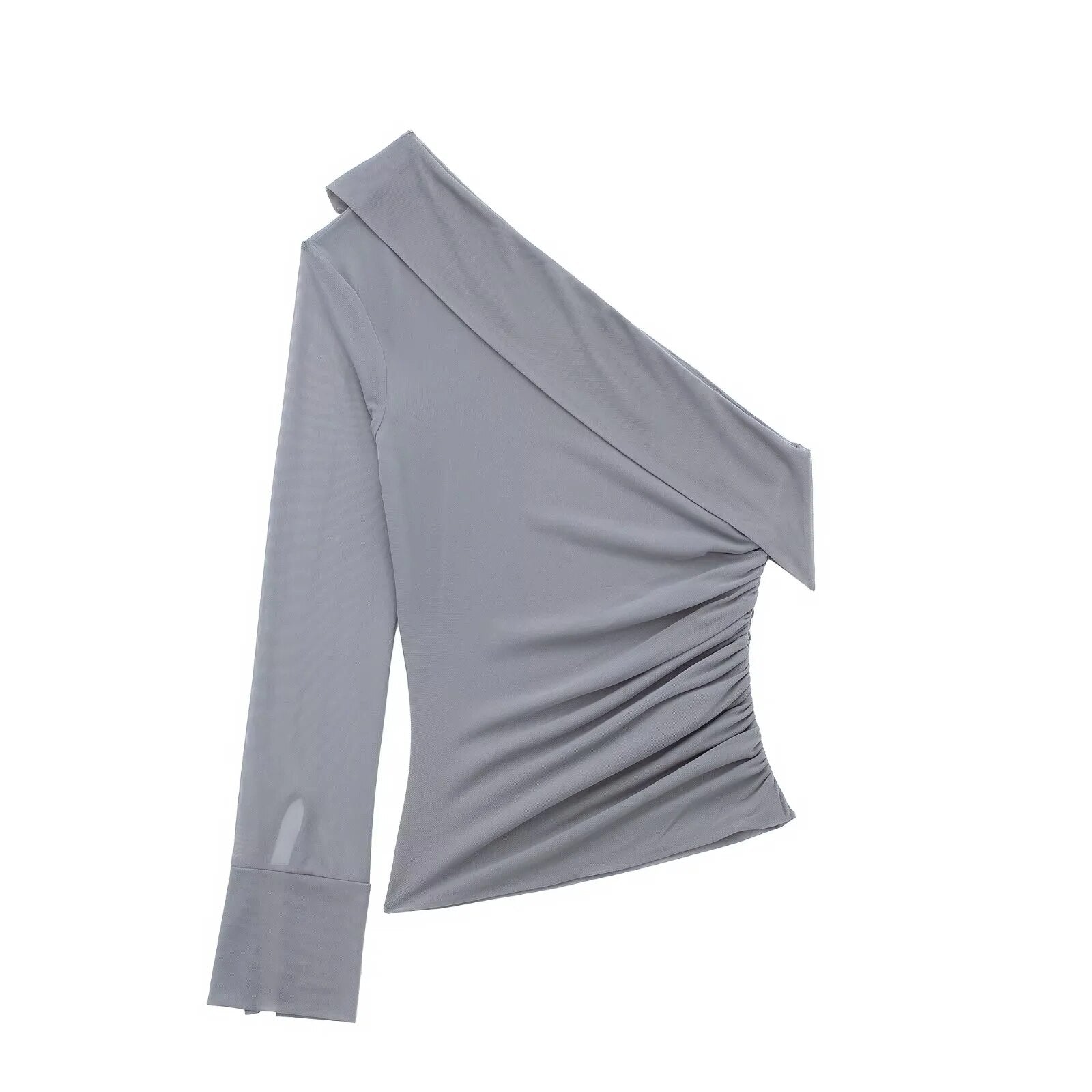 Chiffon One-Shoulder Top and Ruffled Skirt Set